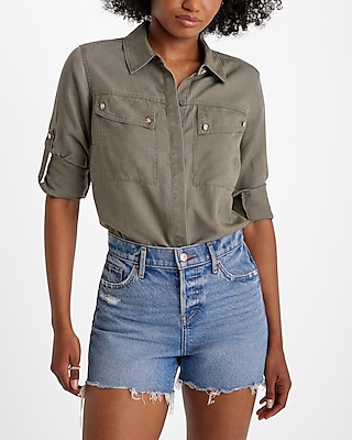 Novelty Button Front Pocket Shirt