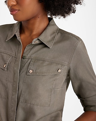 Novelty Button Front Pocket Shirt