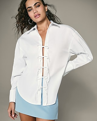 Tie Front Boyfriend Portofino Shirt