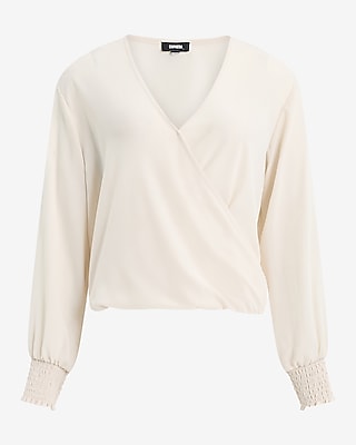 V-Neck Long Sleeve Surplice Top