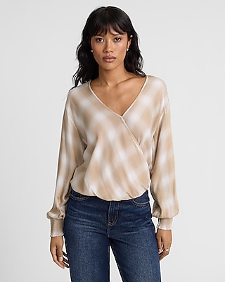 Floral V-neck Kimono Sleeve Surplice Tie Waist Top | Express