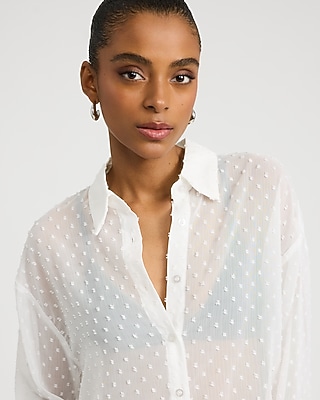 Sheer Textured Chiffon Shirt - thumbnail 7