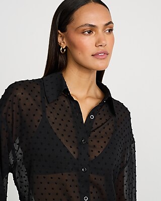 Sheer Textured Chiffon Shirt - thumbnail 2