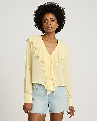 Ruffle Front Long Sleeve Top - image 5
