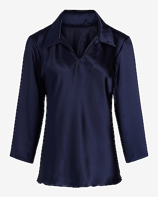 JUMP 34 SLV COLLAR CAREER TOP 970178798:PITCH BLACK:XS