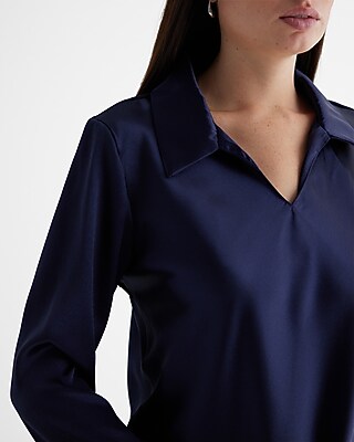 JUMP 34 SLV COLLAR CAREER TOP 970178798:PITCH BLACK:XS