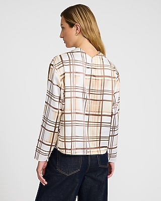 Satin Mock Neck Long Sleeve Top