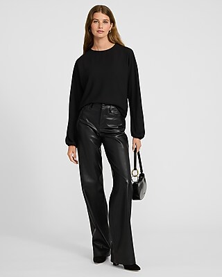 Georgette Crew Neck Balloon Sleeve Top - image 3