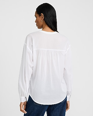 Lightweight Cotton Voile Popover Shirt