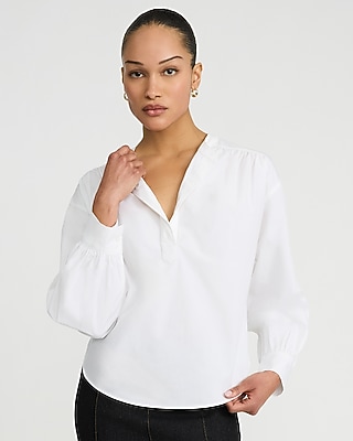 Satin V-neck Twist Front Peplum Top | Express
