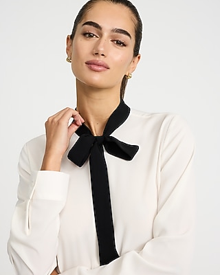 fitted lace wedding dress Deep V-Neck Long Sleeves Bowtie Little Black Dress, Black / US2