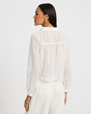 Sheer Eyelet Collared Shirt - thumbnail 7