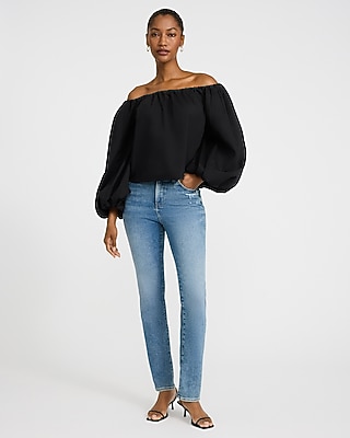 Poplin Off The Shoulder Long Sleeve Top - thumbnail 6
