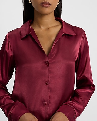 Satin Button Up Shirt