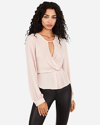 surplice peplum top