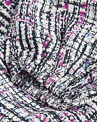Abstract Print Twist Front Tiered Ruffle Peplum Top - image 5