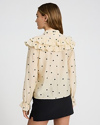 Heart Tie Neck Ruffle Top - image 3