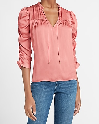 satin v neck top