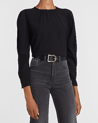 Pleated Puff Sleeve Top