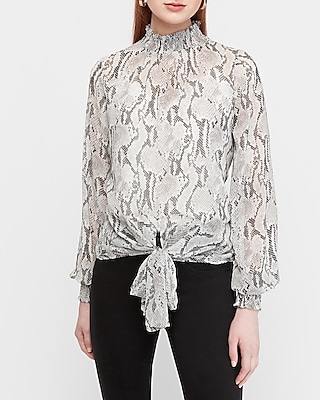 express snake print blouse