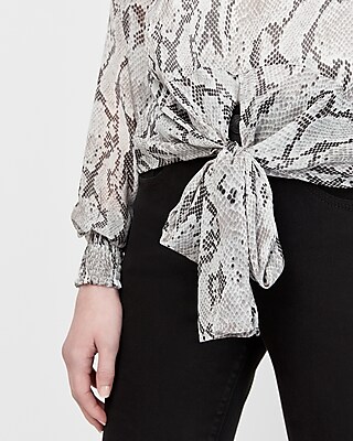 express snake print blouse