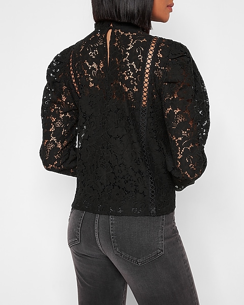 Lace Puff Sleeve Top | Express Lace Puff Sleeve Top | Express