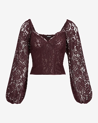 EX LS AO LACE CROP CORSET BLS 9708734:PITCH BLACK:XXS