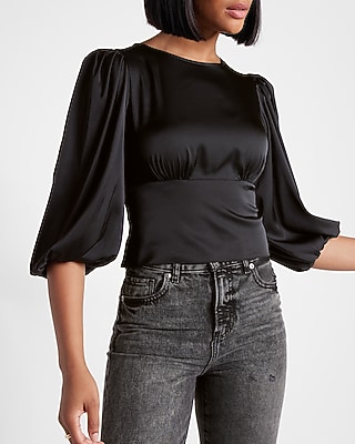 Conscious Edit Satin Open Back Top | Express