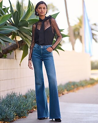 Tulle Polka Dot Tie Mock Neck Puff Sleeve Top