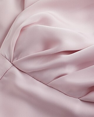 Satin V-Neck Twist Front Peplum Top