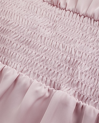 Satin V-Neck Twist Front Peplum Top