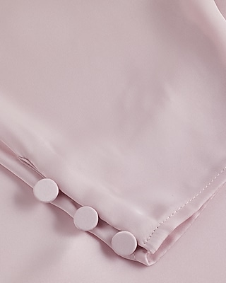 Satin V-Neck Twist Front Peplum Top