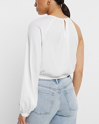 Gathered Neck One Shoulder Top - image 3