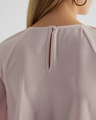 Gathered Neck Balloon Sleeve Top