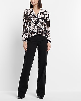 EASY LS PEPLUM BLS PRINT 9709288:B&W PRINT:M