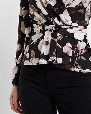 EASY LS PEPLUM BLS PRINT 9709288:B&W PRINT:M