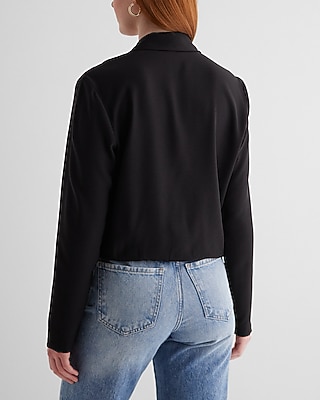 Collared V-Neck Long Sleeve Faux Wrap Front Top