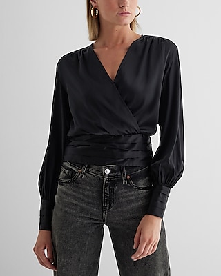 Silk Satin Wrap Top