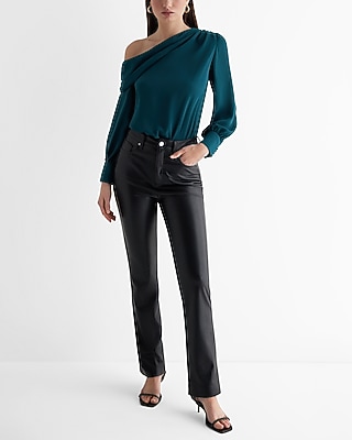 Off The Shoulder Draped Balloon Sleeve Bodysuit