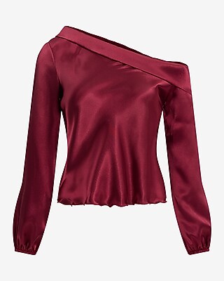 Top (blouse) Off The Shoulder Noir Express - Taille Large, Coupé Cropped, Occasion Très Bon état