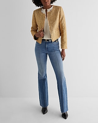 Satin Fold Over Front Portofino Shirt