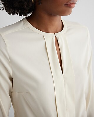 Satin Fold Over Front Portofino Shirt