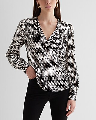 EASY TUCKABLE BLS GRECIEN STENCIL PRINT 9709854:PRINT-BLACK:M