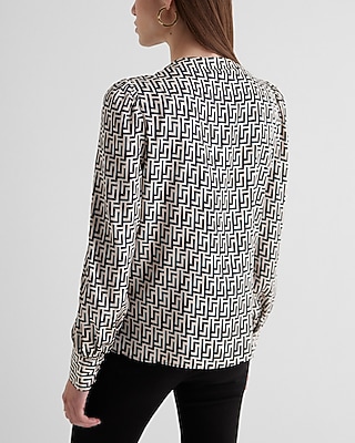EASY TUCKABLE BLS GRECIEN STENCIL PRINT 9709854:PRINT-BLACK:M