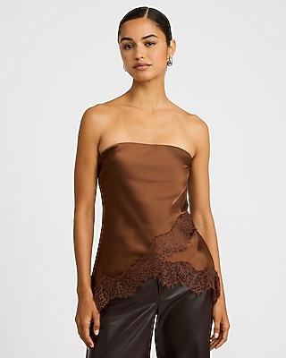 Satin Lace Tube Top