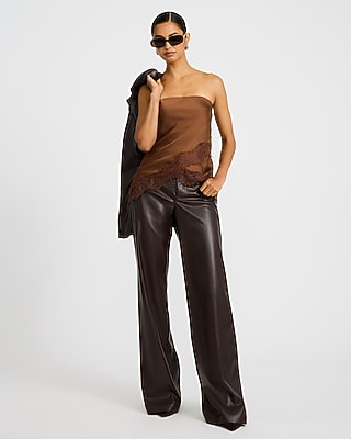 Satin Lace Tube Top