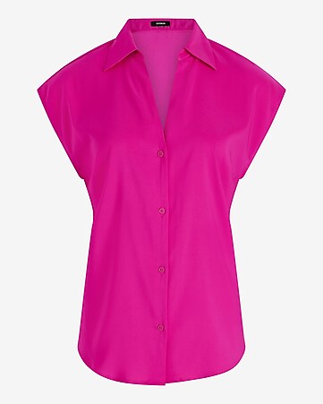 Women's Pink Shirts- Satin & Button Down Shirts - Express