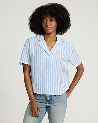 Striped Collared Short Sleeve Tee