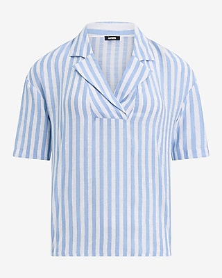 Striped Collared Short Sleeve Tee