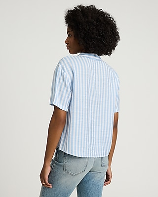 Striped Collared Short Sleeve Tee